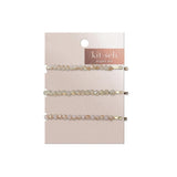 KITSCH - Blush with Mauve Beaded Metal Bobby Pins
