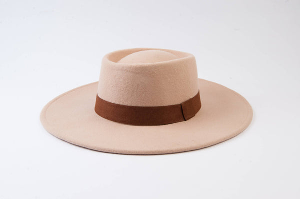 Lucca Couture - Creme Wool Boater Hat