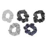 KITSCH - Black and Gray Metallic Scrunchies