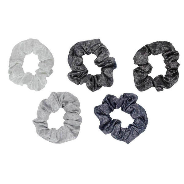 KITSCH - Black and Gray Metallic Scrunchies