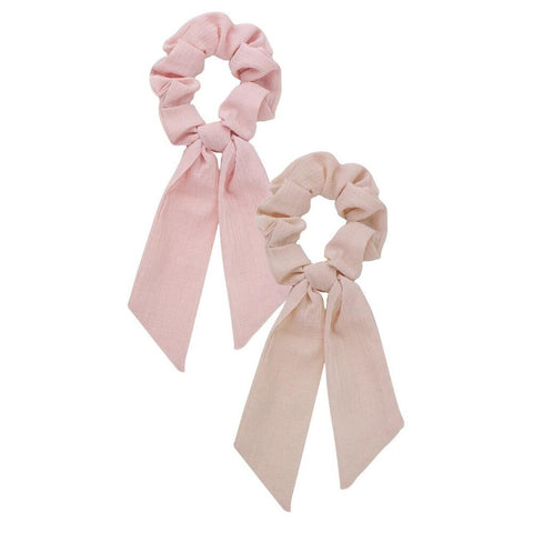 KITSCH - Blush and Mauve Scarf Scrunchies