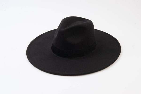 Lucca Couture - Black Pattern Trim Fedora