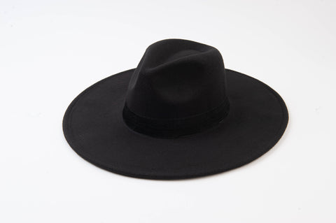 Lucca Couture - Black Pattern Trim Fedora