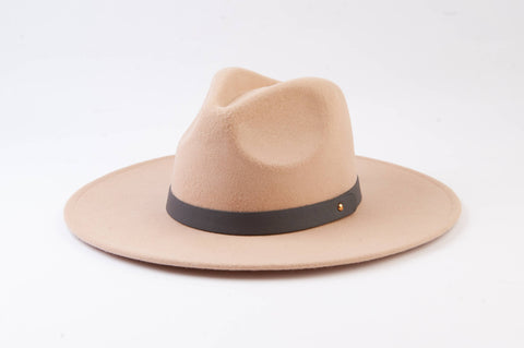 Lucca Couture - Preorder Cream Wool Fedora with Trim