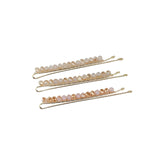 KITSCH - Blush with Mauve Beaded Metal Bobby Pins