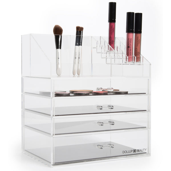 Moxie Makeup Box™ Acrylic Makeup Organizer With Magnetic Palette Drawers
